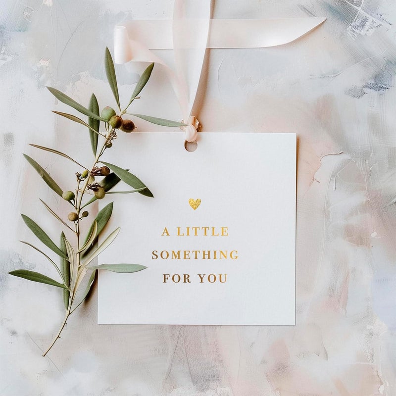 ThreeKin Collective 50 Gold Foil Thank You Gift Tags by ThreeKin, 2.5" x 2.5" Elegant Pre-Punched Hole Hanging Tags for Gifts & Favors - Perfect for Weddings, Baby Showers, Parties, Holidays, Anniversaries, Celebrations - Image 3